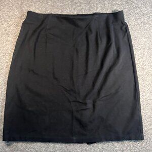 Nordstrom Rack Pencil Skirt Women's Large Knee Length Pull On Black Stretch